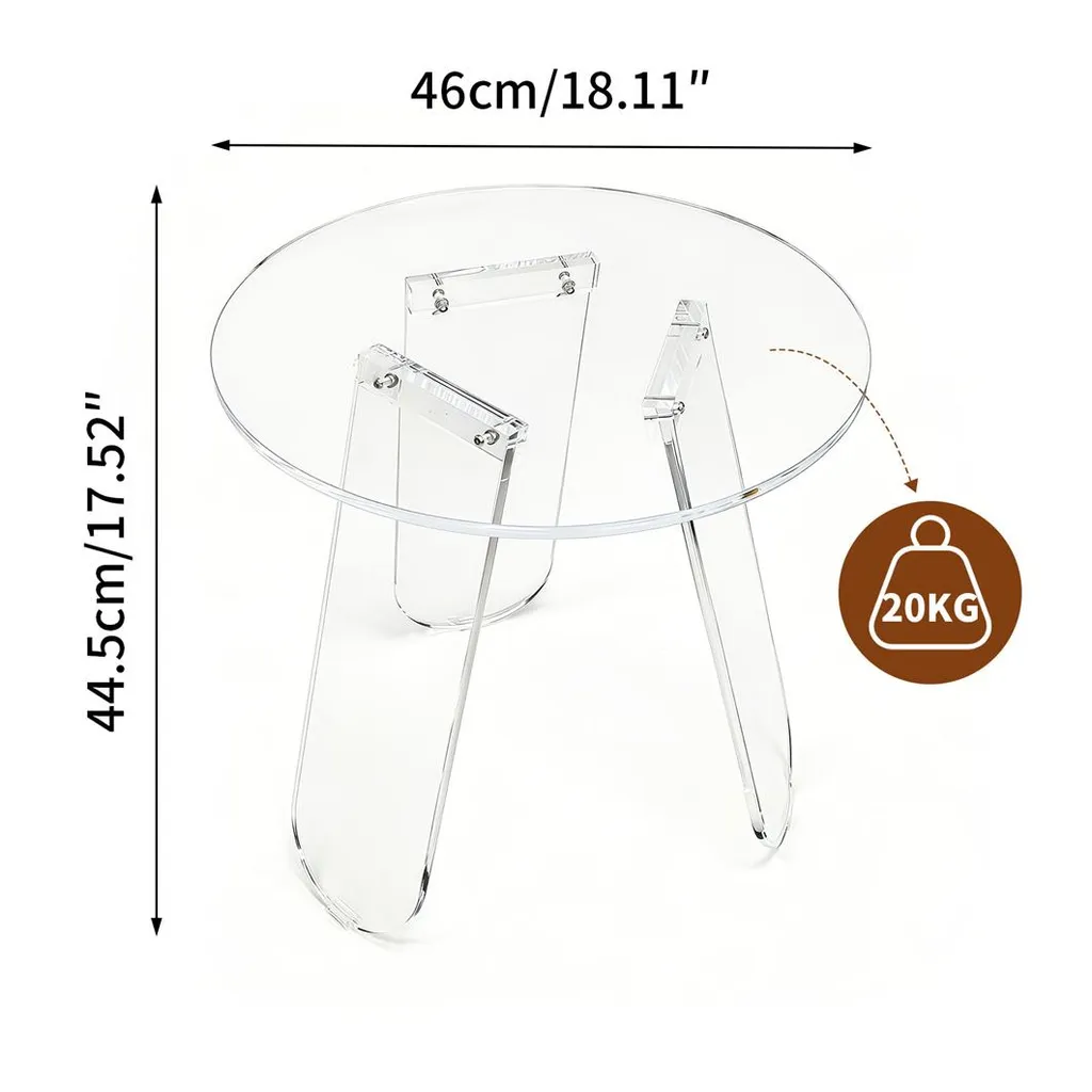 Table d'appoint de canapé en cristal acrylique pour coin lecture - 9