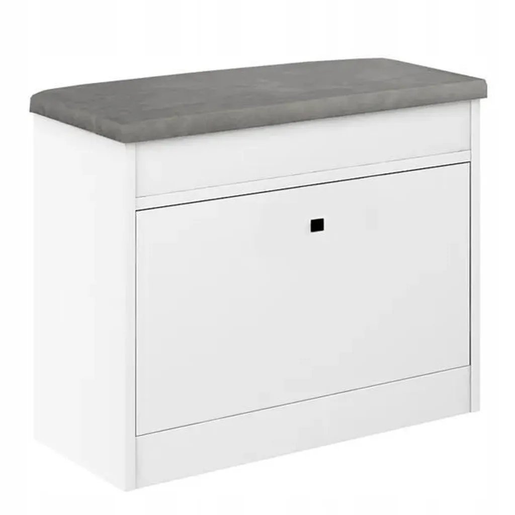 Vestiaire Set Armoire à chaussures Blanc Gris avec Panneaux Rembourrés