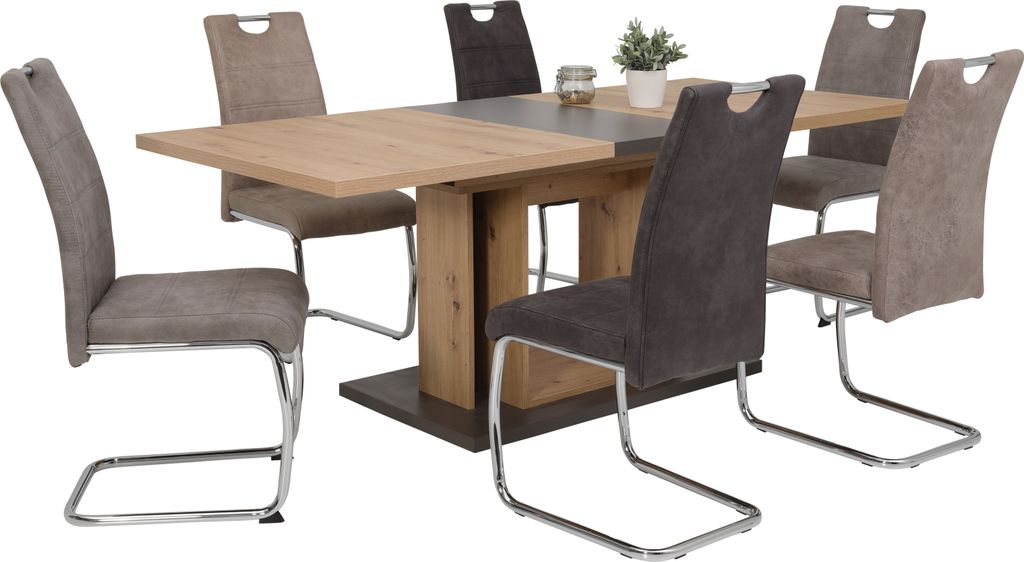 4er Set Esszimmerstuhl Flora II - Bezug Vintage Grau - Produktbild 4
