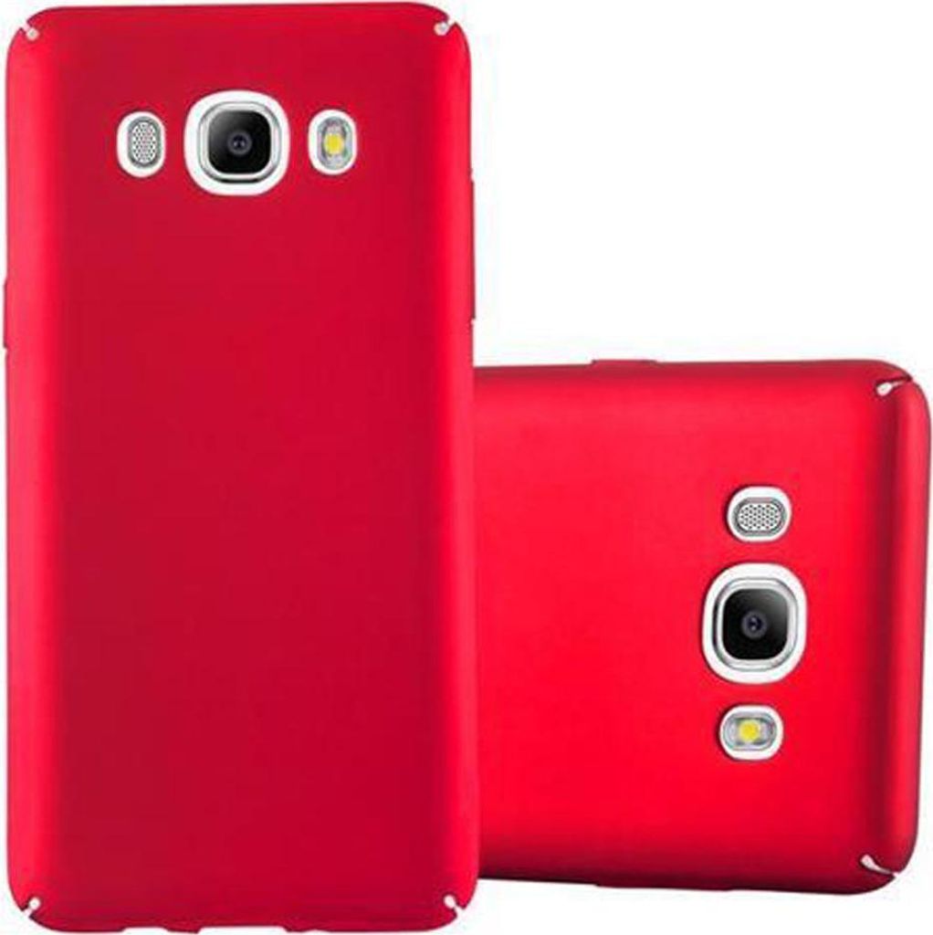 Cadorabo Hülle für Samsung Galaxy J7 2016 Schutzhülle in Rot Hard Case Handy Hülle Etui