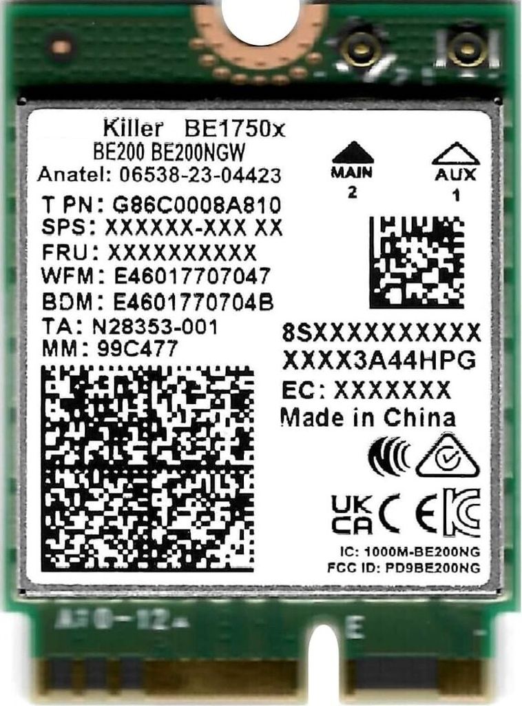Intel Killer Wi-Fi 7 BE1750, interno, wireless, M.2, Immagine del prodotto 