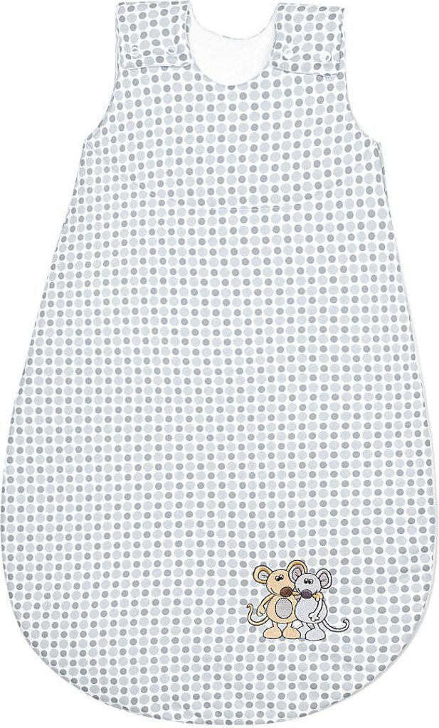 Odenwälder Jersey-Erstlingsschlafsack Tupfen silver & grey 70 cm