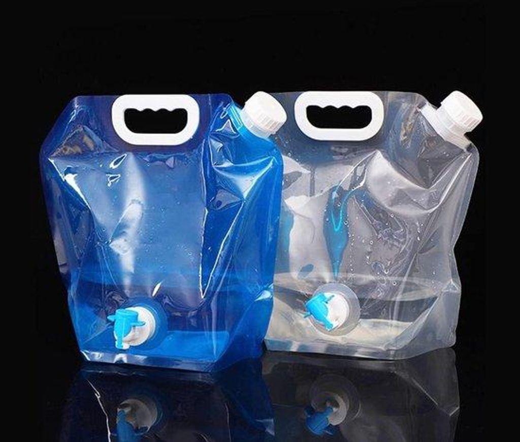 Wasserkanister 5L grün für Camping, Klappbar, mit Wasserhahn