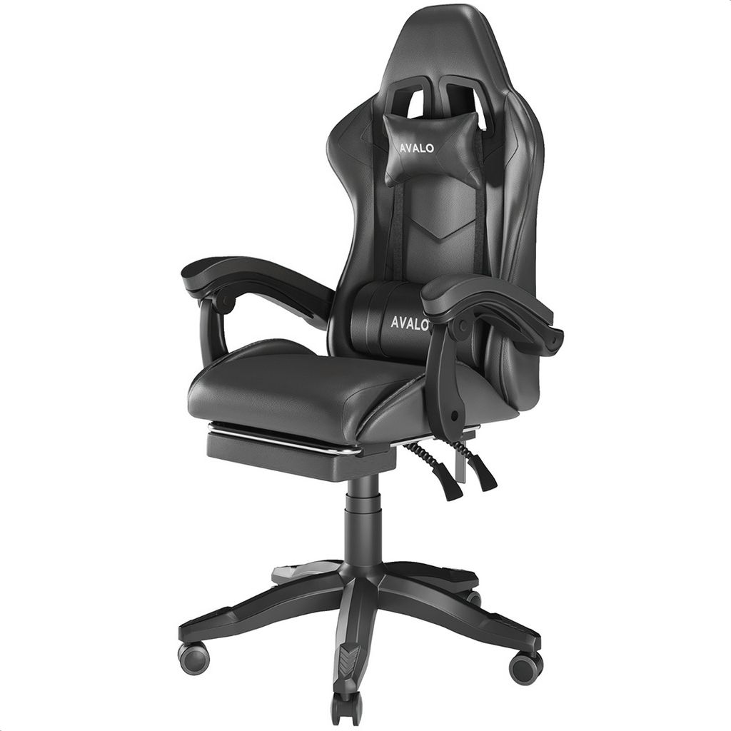 Avalo Gaming Stuhl - Gaming Chair - Ergonomischer Bürostuhl Verstellbar - Game Chair - Schwarz