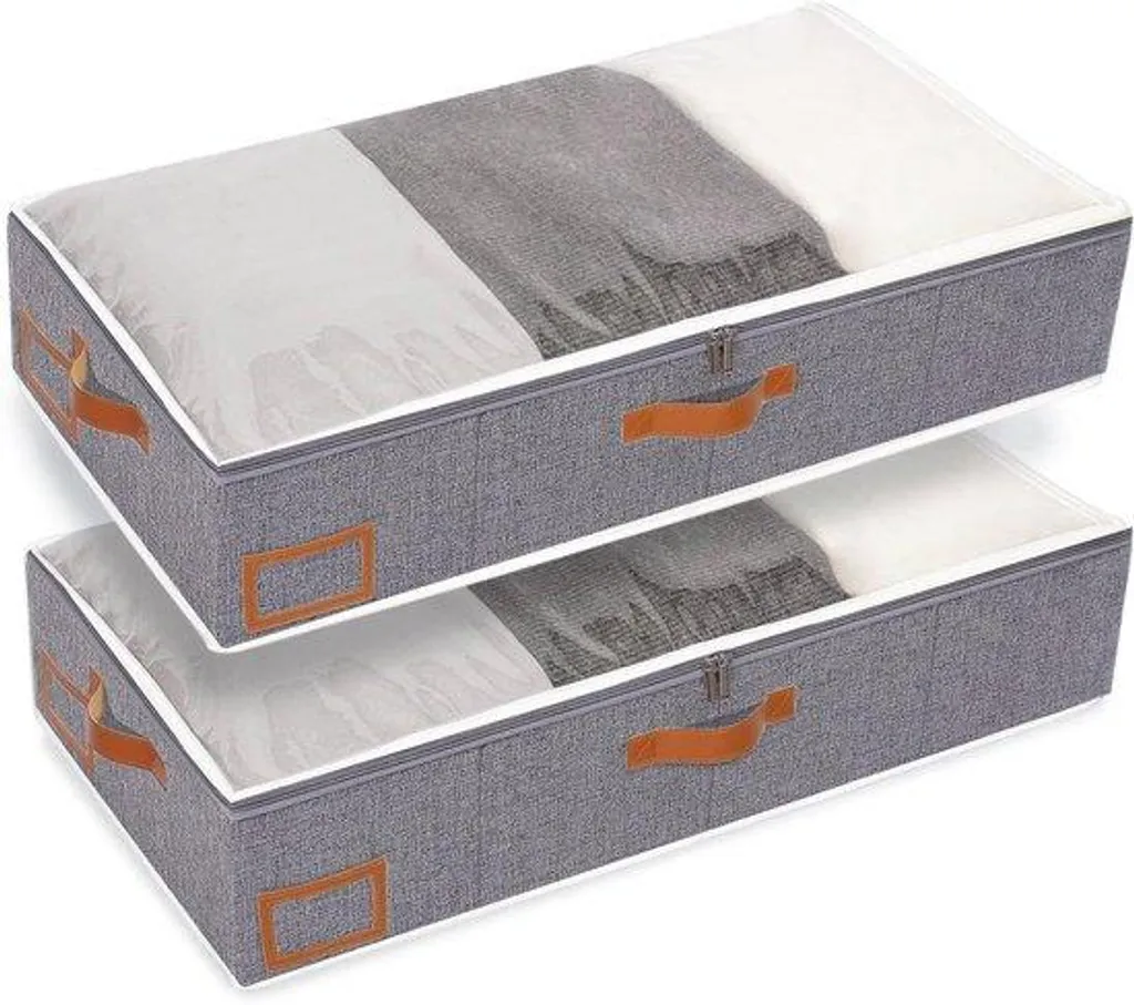Optimisation de rangement sous lit ou armoire - Panneau gris 80x40x15 cm