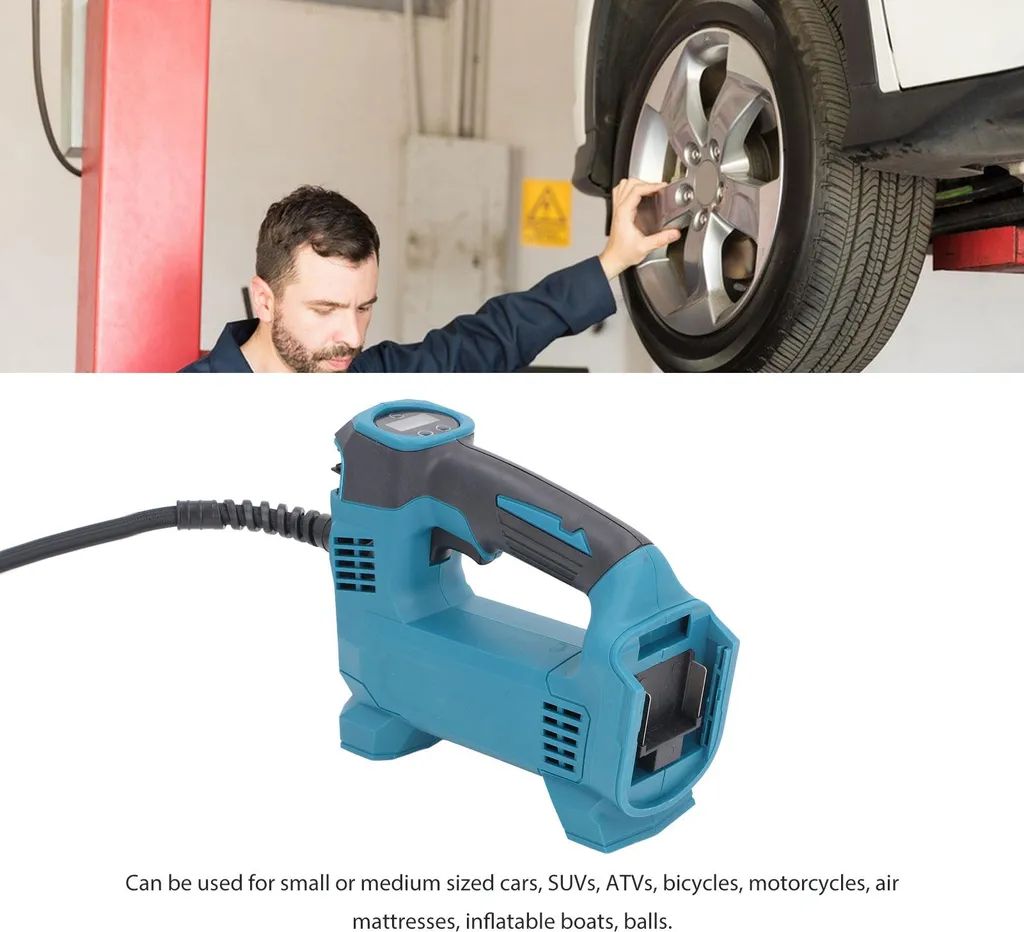 Gonfleur de pneus avec batterie lithium-ion 18V et contrôle LCD précis - 18
