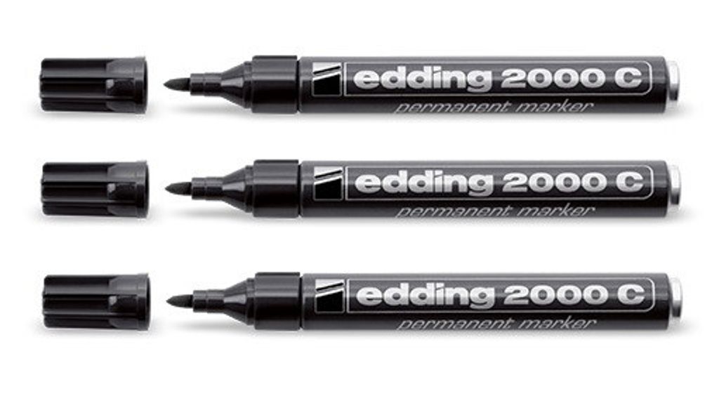 Edding 2000c Permanent-Marker Rundspitze Schwarz 3 Stück(e)