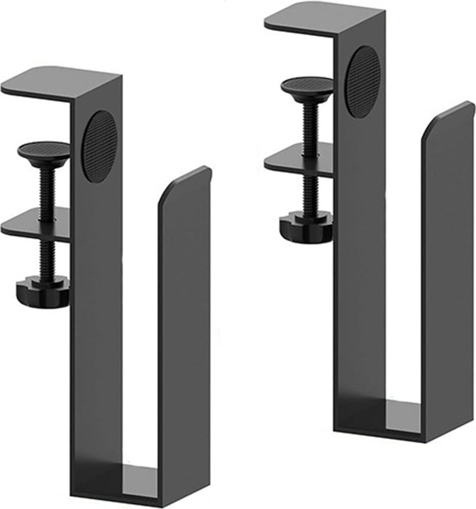 2-teiliger verstellbarer Laptop-Aufbewahrungs-Organizer für die Schreibtischseite, starke, belastbare Metall-Hänge-Notebook-Schreibtischhalterung...