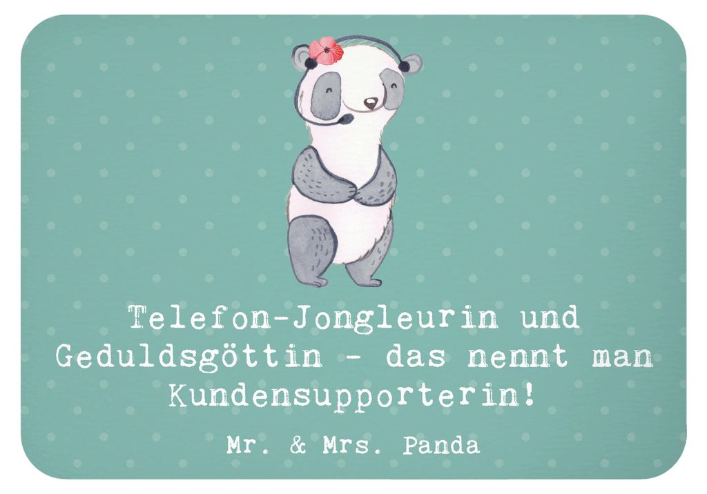 Mr. & Mrs. Panda Kühlschrankmagnet Meisterin Kundensupport - Meeresbrise - Geschenk, Telefonieren, Jonglieren, Support, haftmagnet, Geduld, Berufs...