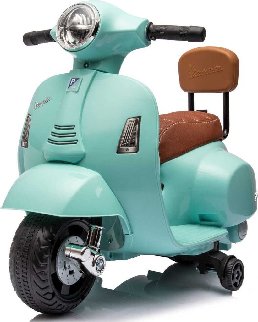 Vespa Elektroroller ab 18m Elektrofahrzeug Kinderfahrzeug Scooter mit Rückenlehne grün
