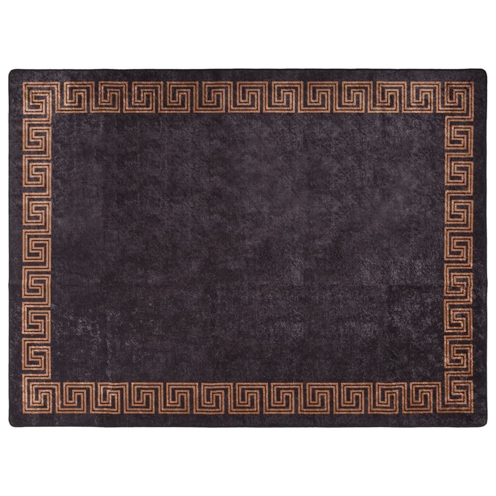 vidaXL Teppich Waschbar Schwarz und Golden 400x300 cm