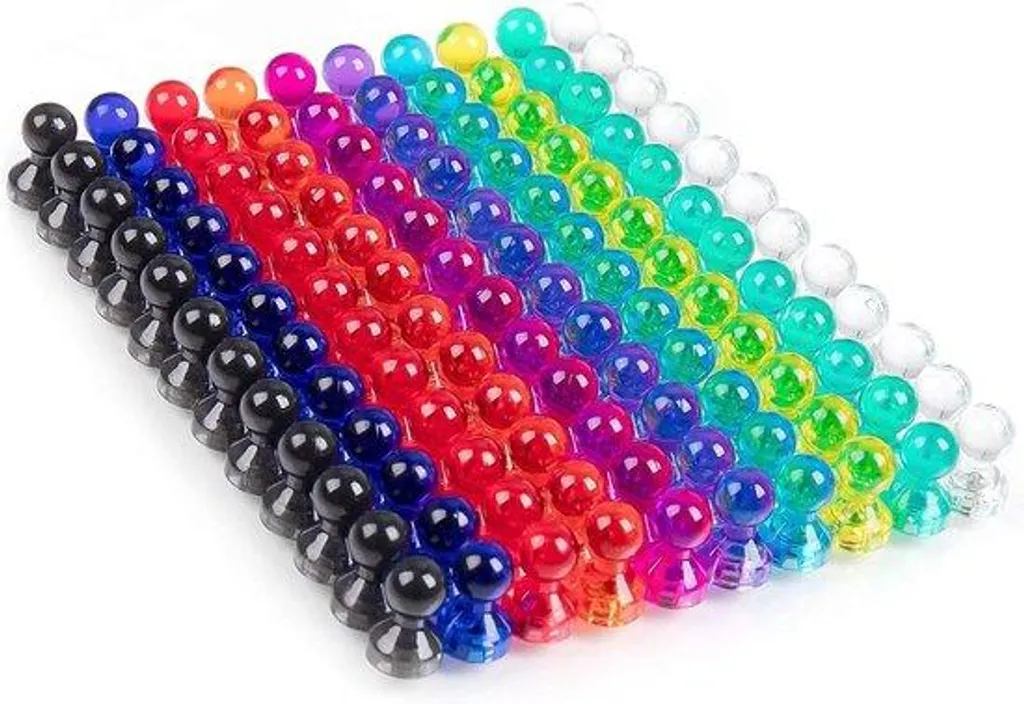 Set de 160 Aimants Colorés - Magnet pour Planning et Tableau Blanc