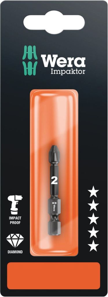 Wera 855/4 IMP DC SB SiS 05073961001 Philips bit PZ 2 Tool steel DLC coated F 6.3 1 pc(s)