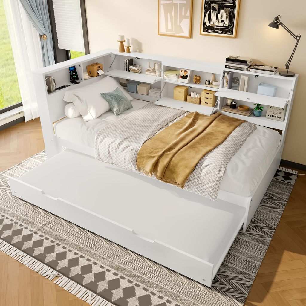 MODFU Lit Gigogne 90x200 cm - Lit avec Tiroir 90x190 cm et Image du produit 