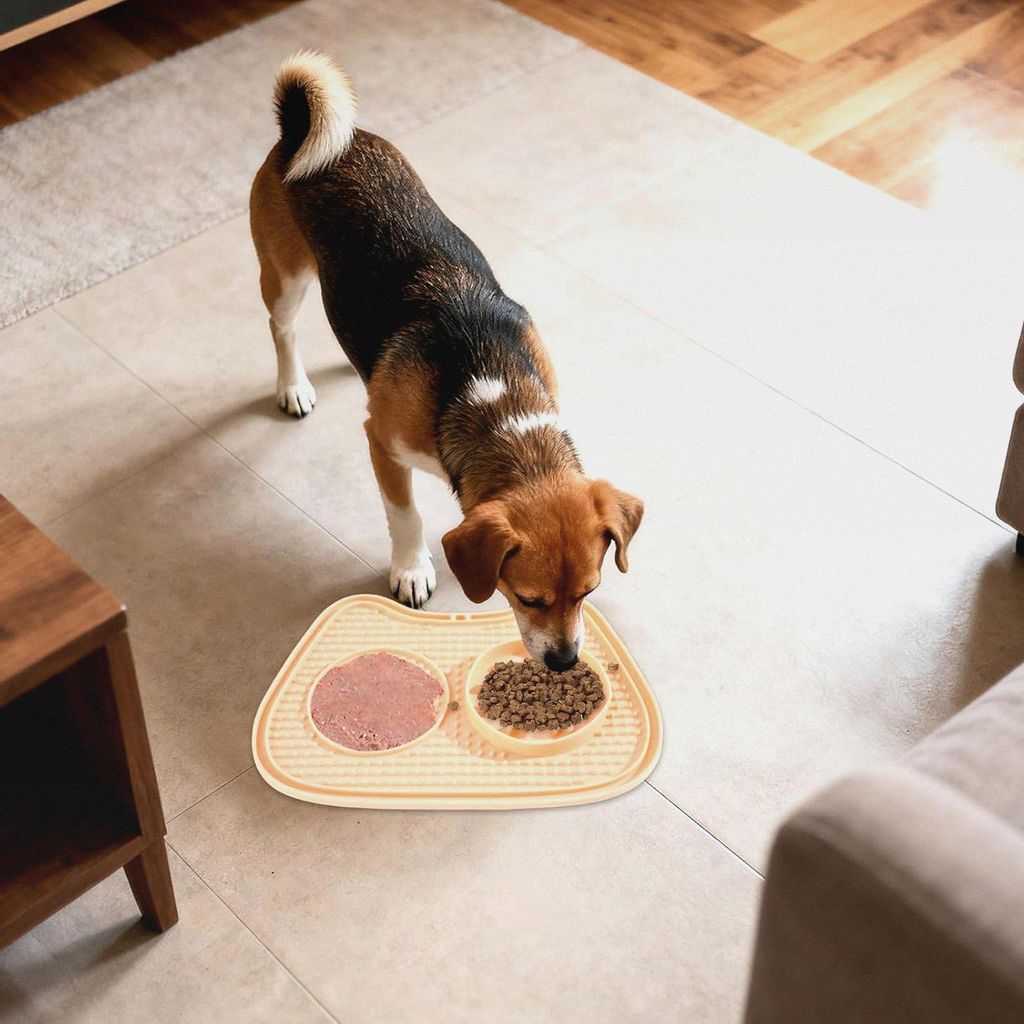 Langsam Fressender Katzen Napf,Interaktive Saugnapf-Puzzleschüssel mit Anti-Verschluck-Funktion - Leckerli-Puzzle Langsamfütterungsschüssel,für...