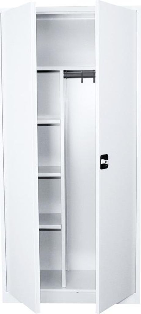 LÜLLMANN Putzmittelschrank 545527 signalweiß 80,0 x 38,3 x 180,0 cm, aufgebaut