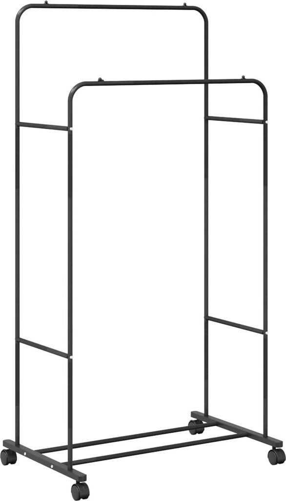 vidaXL Kleiderständer Uni Schwarz 80 x 53 x 156 cm