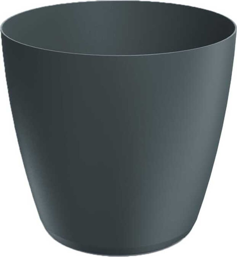 Mattschwarzer Blumentopf aus Kunststoff 23,8x21,5 cm glatter Deckel Mate