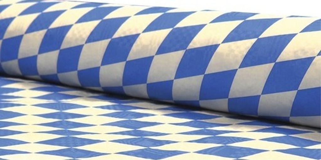 Tischdecke Bayrische Raute blau weiß 100 cm x 10 m Produktbild 