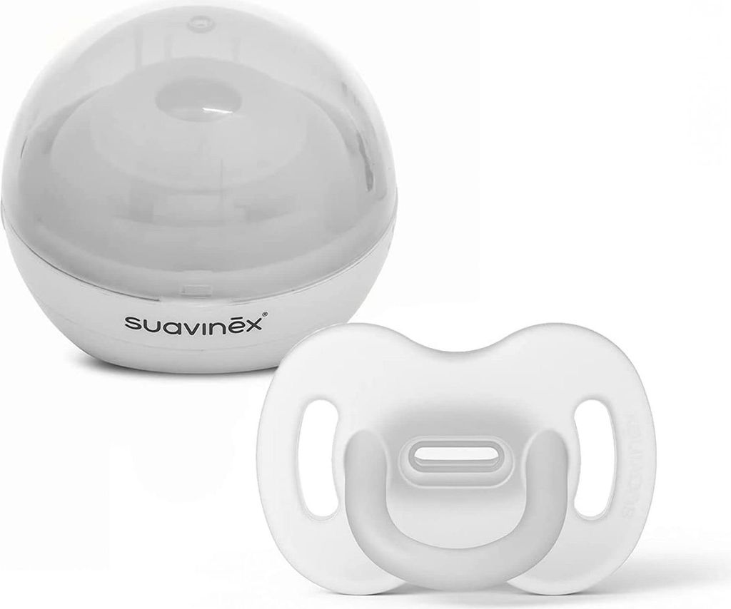 Suavinex Set mit symmetrischem Schnuller, SX Pro, Silikon + tragbarer Sterilisator Duccio, sterilisiert in 3 Minuten mit ultravioletten Strahlen, t...