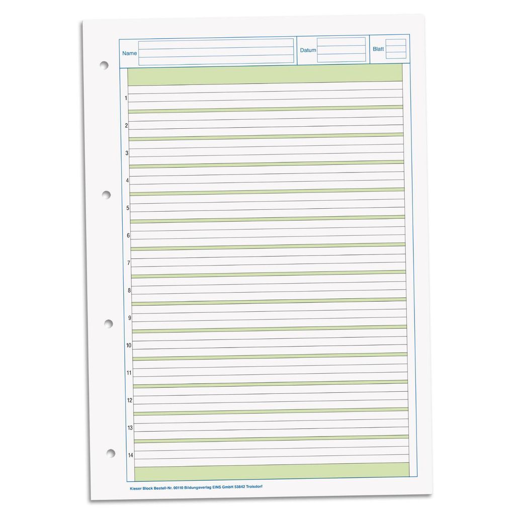 BRUNNEN Bloc de gravier 01 Ligné 1 A4 50 feuilles perforées Image du produit 