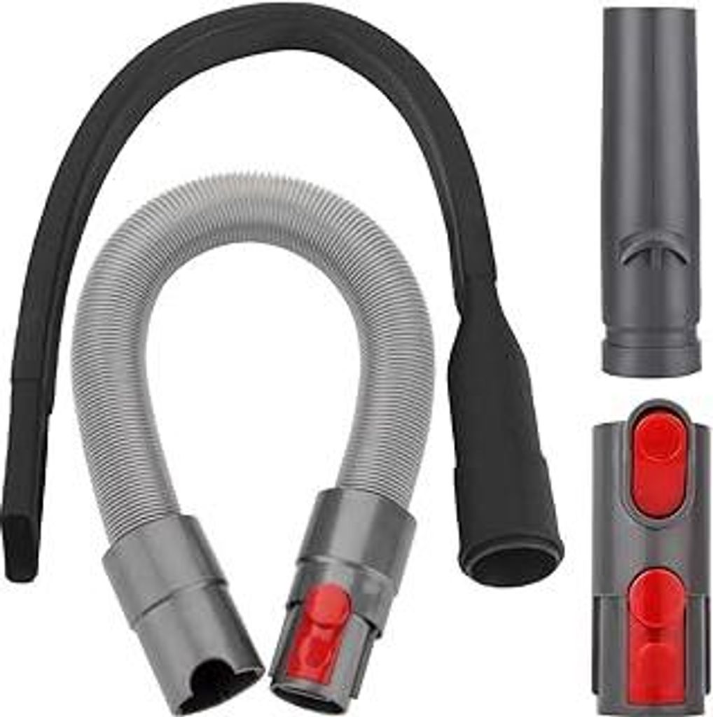 4-Teiliges Set Staubsauger Zubehör für Dyson V7 V8 V10 V11 V12 V15 Staubsauger Schlauch Verlängerung + Flexible Fugendüse + Adapter Zubehör Er...