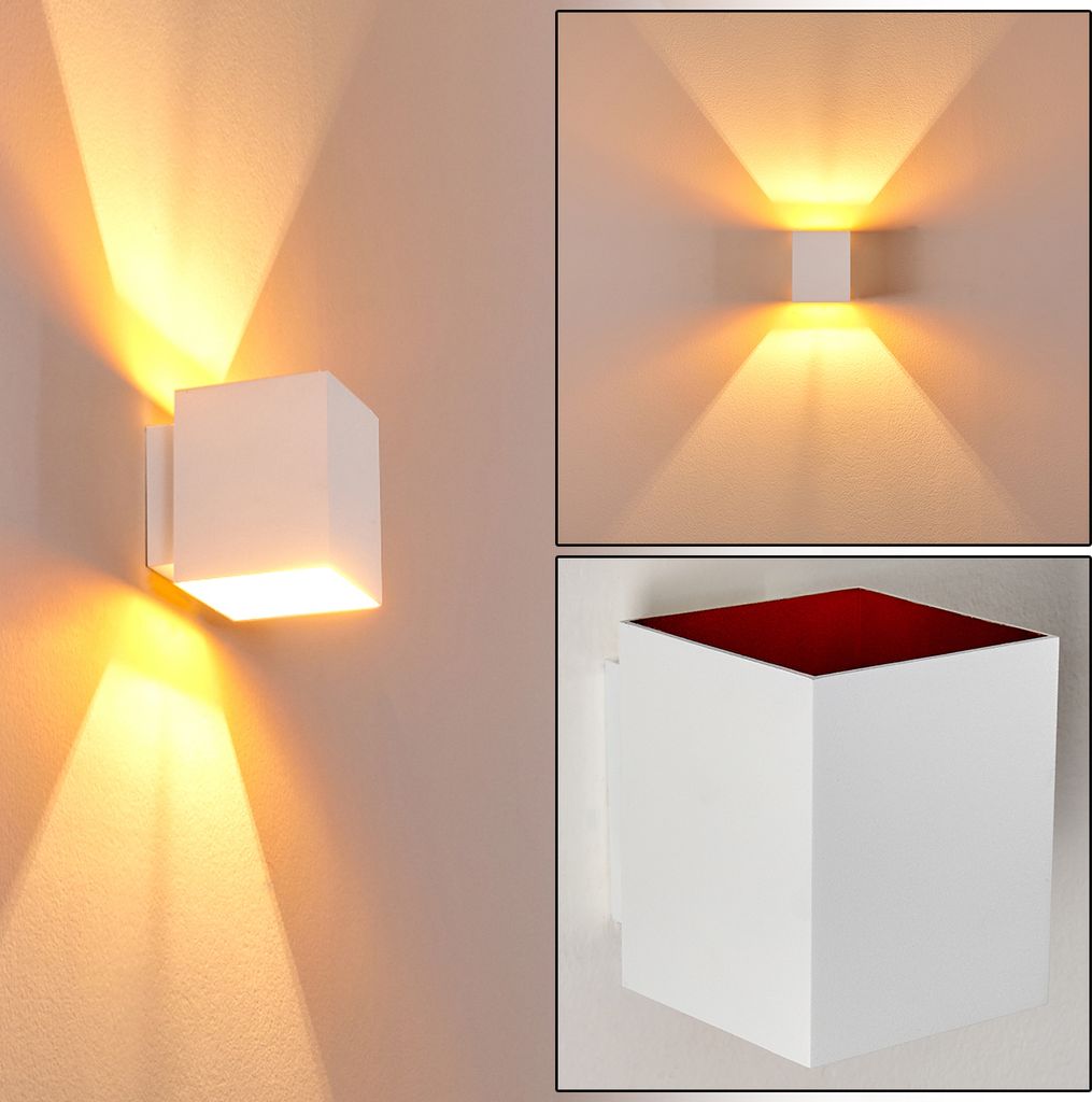 Albe »Albe« Wandlampe aus Metall in Weiß/Gold Produktbild 