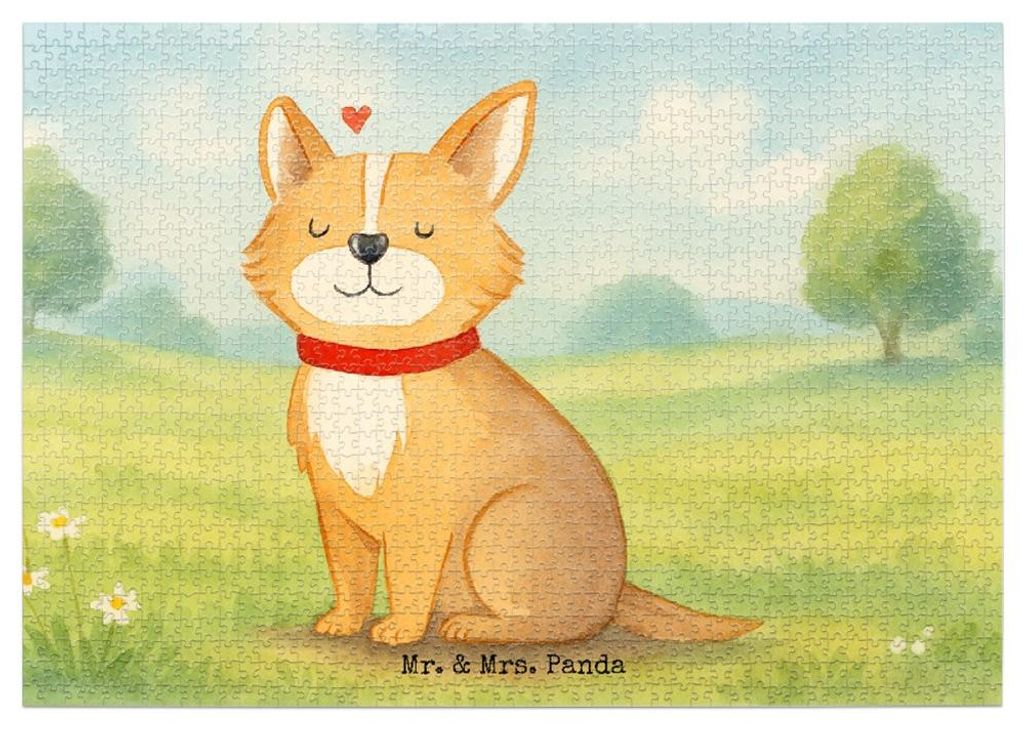 Mr. & Mrs. Panda Puzzle Hund Glück Design 1500 Teile - Weiß - Geschenk, Legespiel, Sprüche, 1000, Liebe, Spruch, 500, Geduldspiel, Herz, Süß, 300