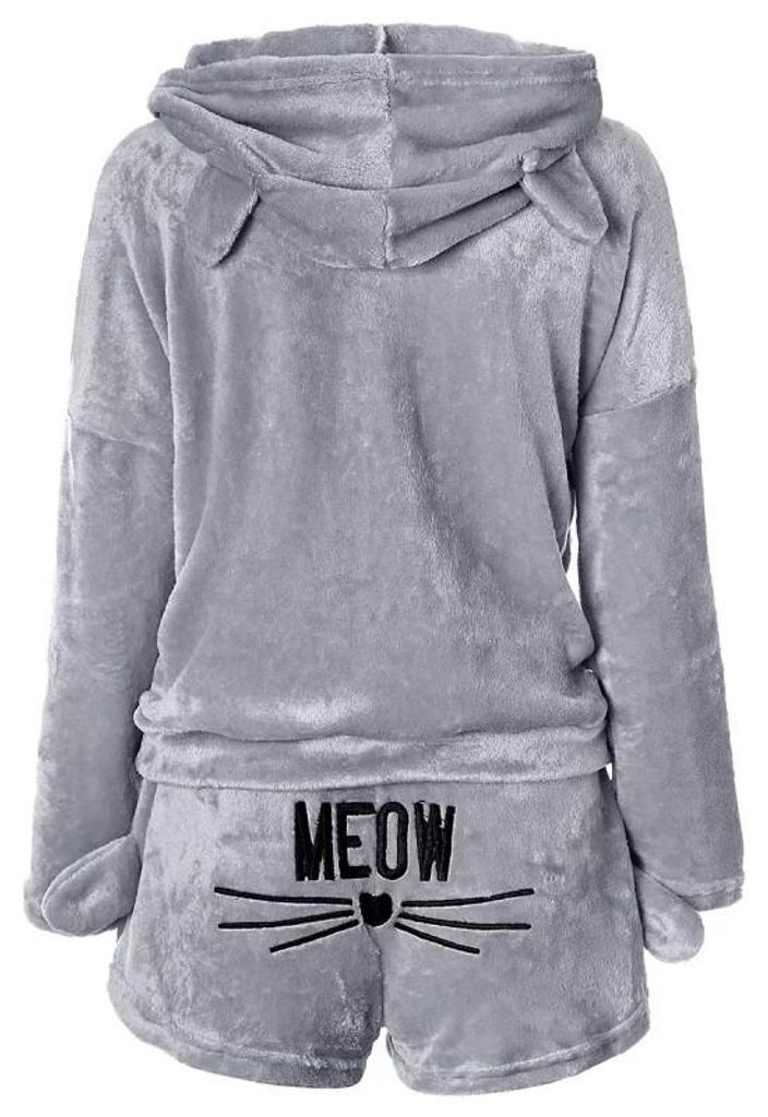 Verk 24556 Chlupaté dámské pyžamo MEOW vel. XL, šedá Obrázek produktu 