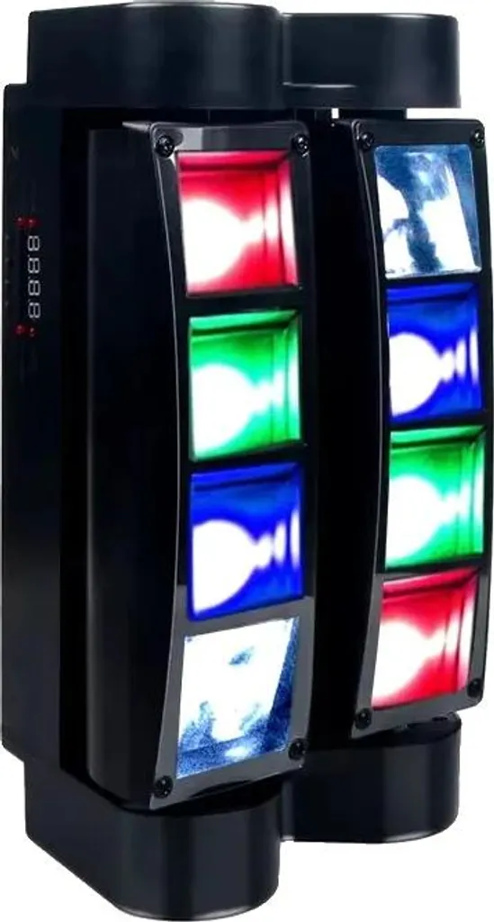 Projecteur LED Spider haute puissance avec effets faisceaux RVBB 8 flux