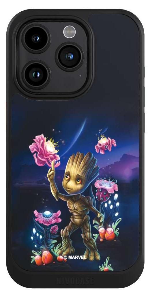 NIVOCASE Hülle für Apple iPhone 15 Pro Handyhülle NIVOcore Case Schwarz Marvel Guardians Of The Galaxy Baby Groot