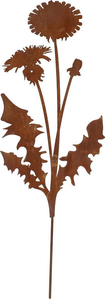 Esschert Design | Gartenstecker Löwenzahn - 37 cm - Rostoptik - Rustikale Gartendeko - Naturinspirierte Akzente