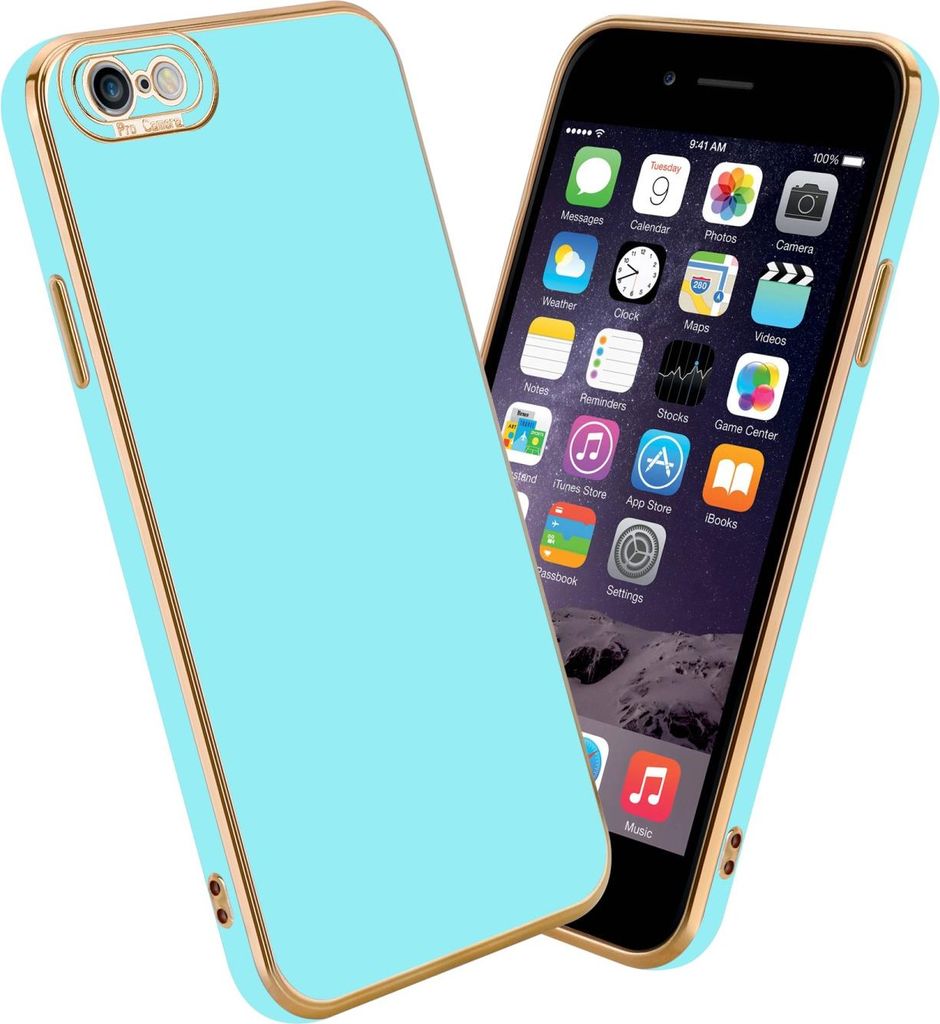 Cadorabo Hülle für Apple iPhone 6 / 6S Schutz Hülle in Türkis Etui Handyhülle Cover Case TPU Kameraschutz