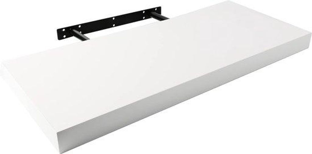 Półka wisząca na ścianę, biała, 60 x 25 cm, dekoracyjna Zdjęcie produktu 