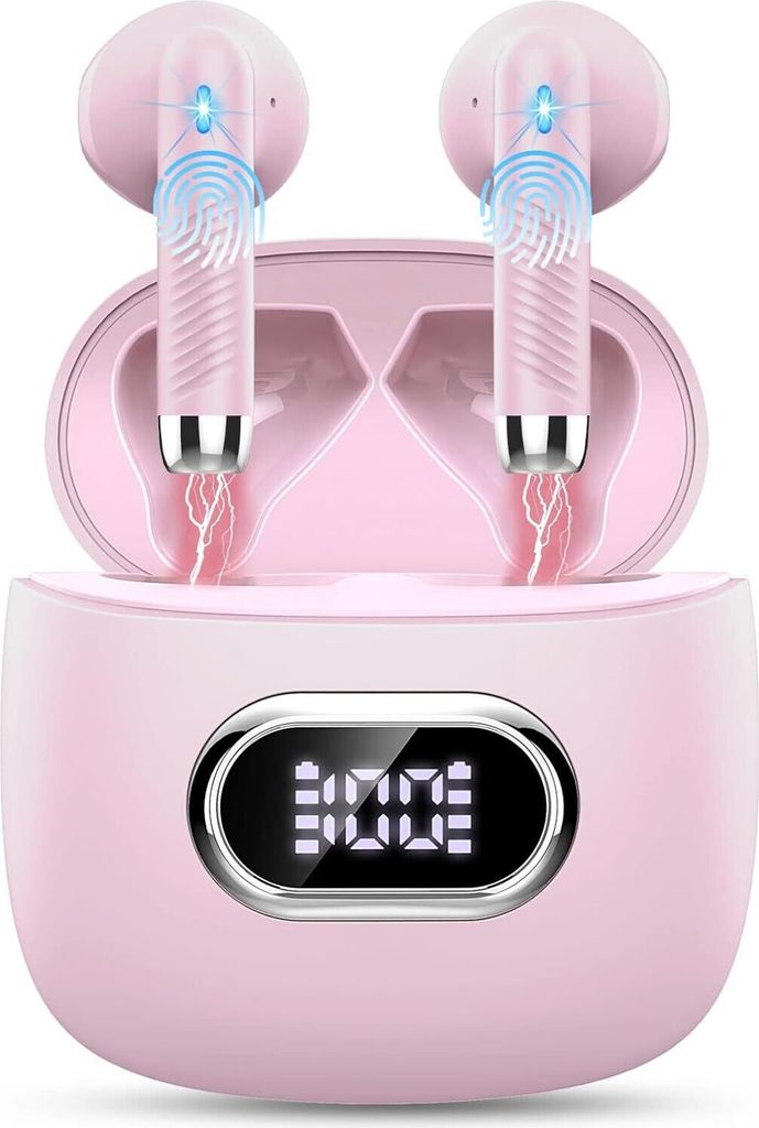 In Ear Kopfhörer Kabellos mit ENC Dual Mic, Kabellose Kopfhörer 42H Deep Bass Wireless Noise Cancelling Earbuds, IP7 Wasserdicht Ohrhörer, LED A...