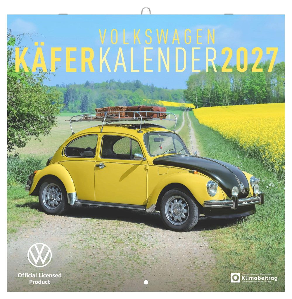VW Käfer Wandkalender 2027 – Klassische Sammlerstücke, Mehrsprachig, 30 x 30 cm