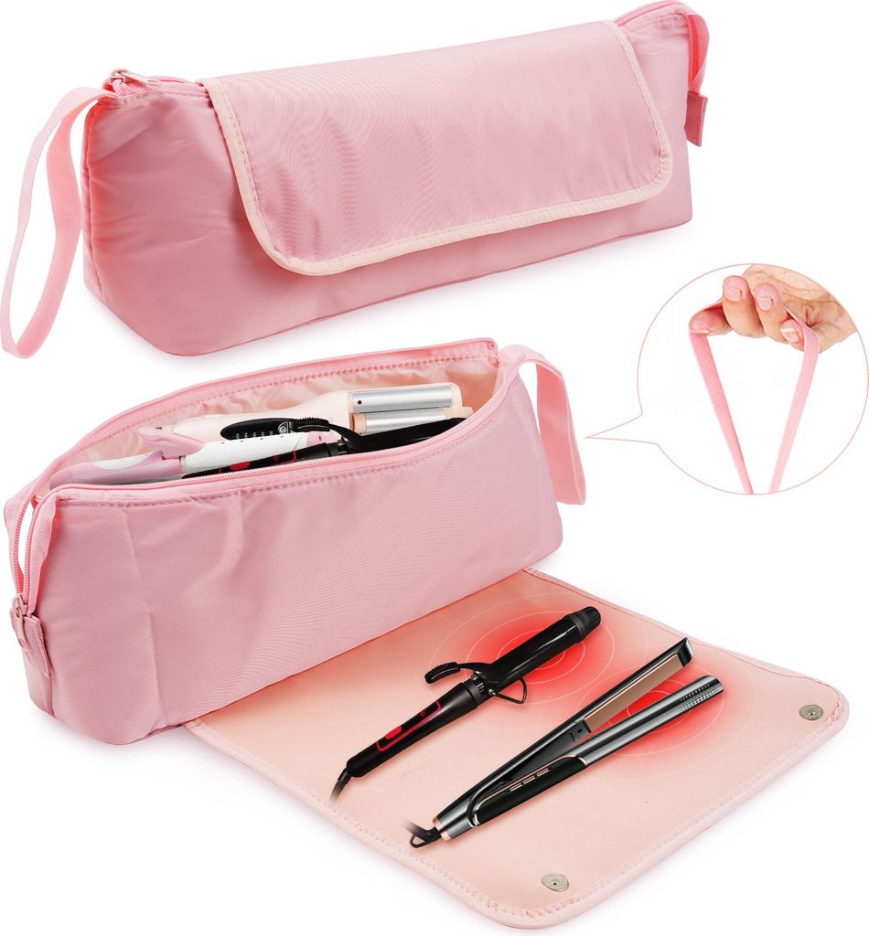 Organizer-Tasche für Haarwerkzeuge mit hitzebeständiger Matte