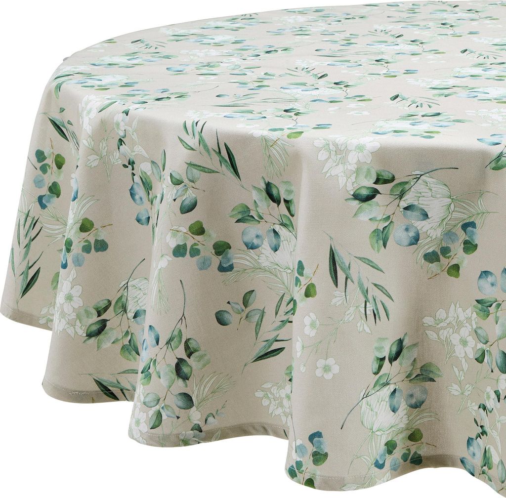REDBEST Tischdecke salbei rund: 140 cm Ø