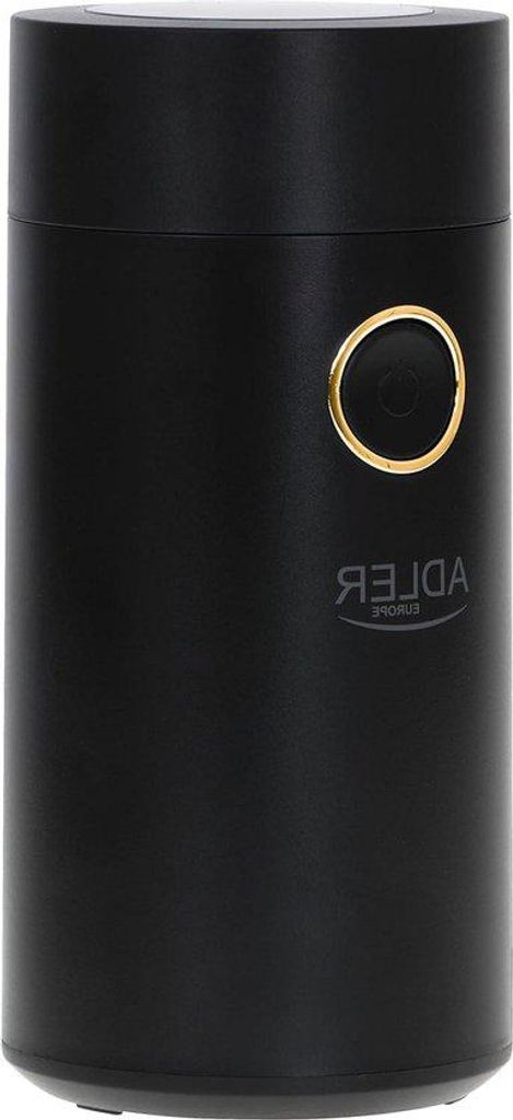 Elektrische Kaffeemühle aus Edelstahl 150 W - Füllmenge bis 75 g - Kaffeemühle mit Sicherheitsblockierung - schwarz-gold