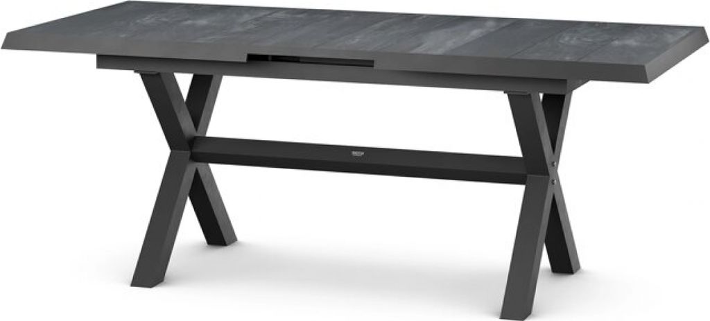 Siena Garden Sincro Tisch, ausziehbar, 160/200x90 cm – Aluminium (matt anthrazit) & Keramik (wood-gr
