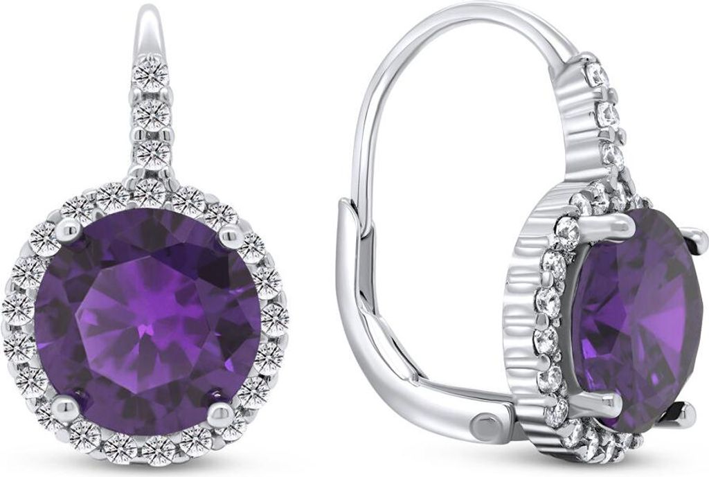 Charming silver earrings with zircons EA305WAM