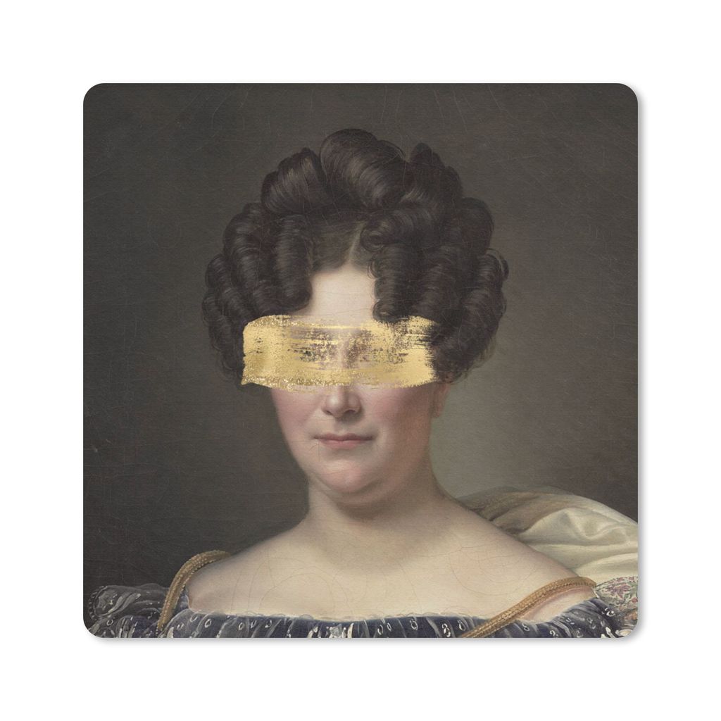 MuchoWow Mauspad Mousepad Frau - Kunst - Farbe 20x20 cm - Mousepads - Maus Mat - Pad - Mausunterlage - Desk Mat - Bureauartikeln