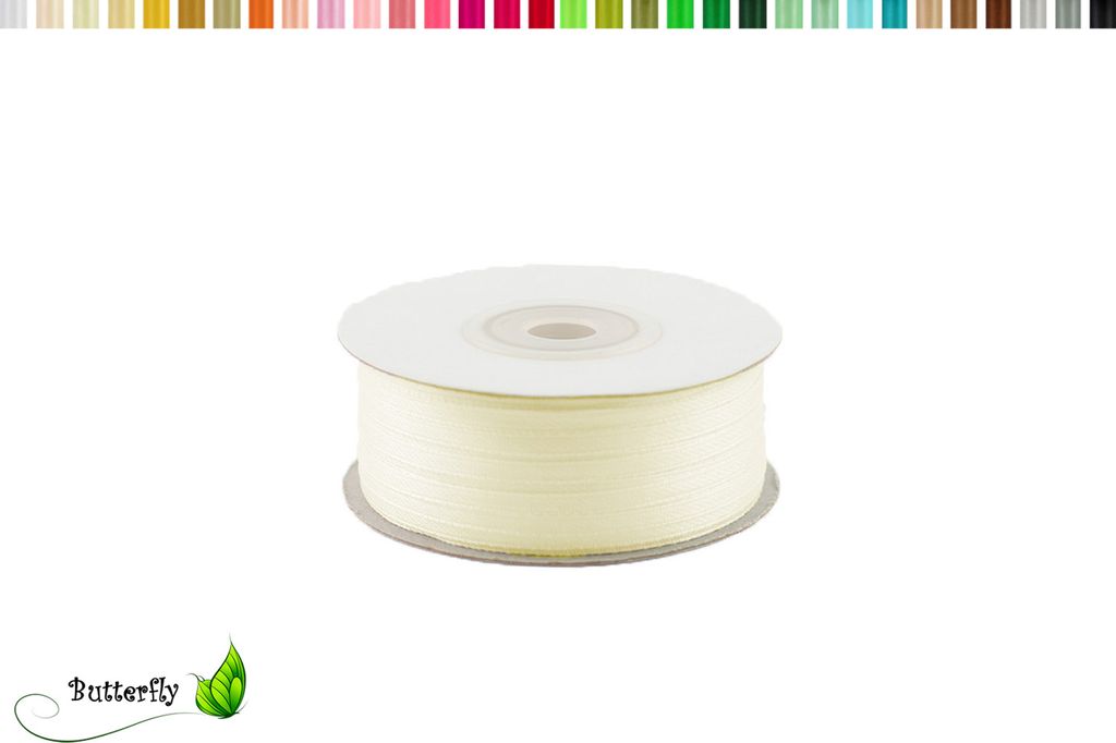 Satinband 3mm x 91m Rolle, Farbe:004 creme (ecru) Produktbild 