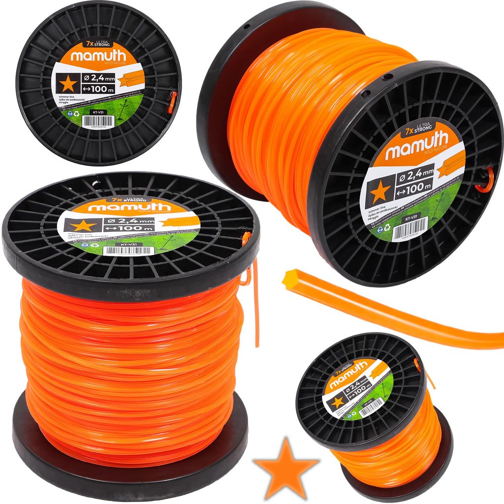 Faden Trimmerfaden 100m Sternform 2,4mm fwr Motorsense Produktbild 