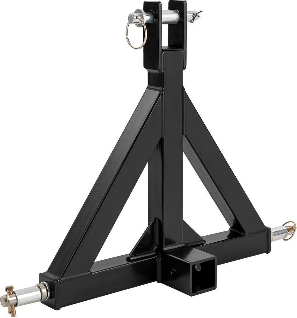 Traktor 3-Punkt Anhängerkupplungs-Adapter - Schnellkupplung - Dreieck-Verbindung - 5,08 cm Aufnahme - Eisen - Schwerlast - Schwarz