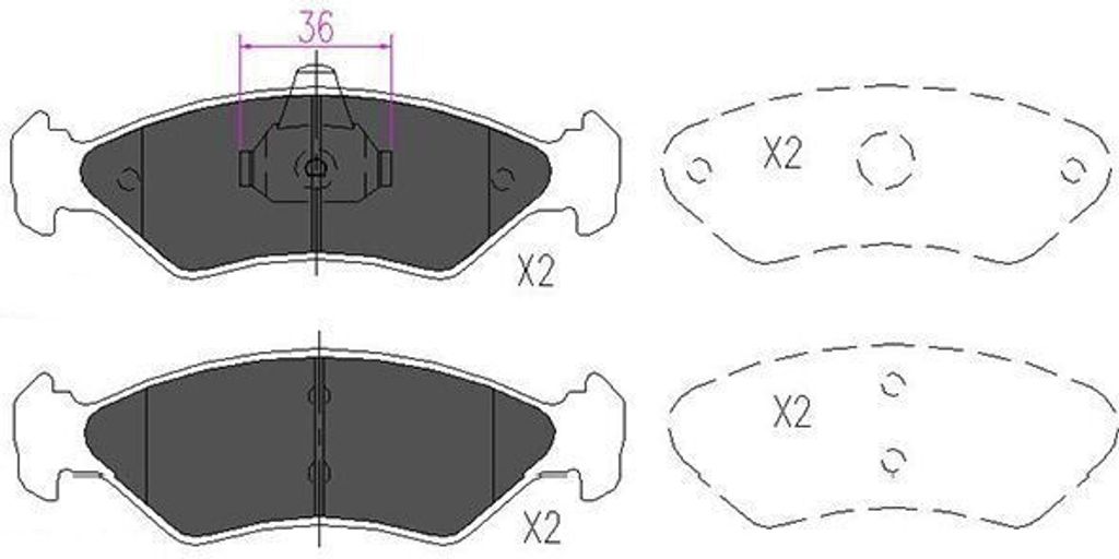 KAVO PARTS Bremsbeläge Satz Vorne Bremsklötze für FORD Fiesta Mk4 Schrägheck (JAS, JBS) KBP-4533