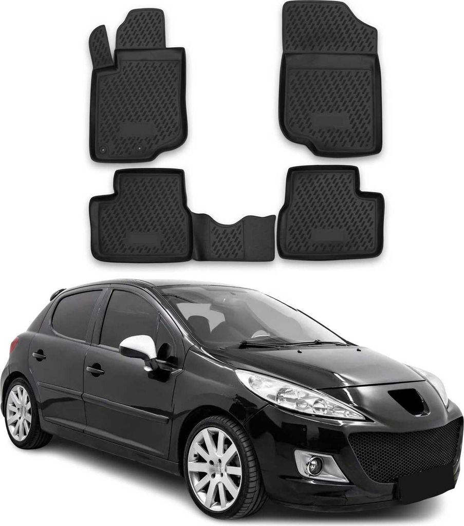 2006-2014 Peugeot 207 tappetini TPE nero 4 pz Immagine del prodotto 
