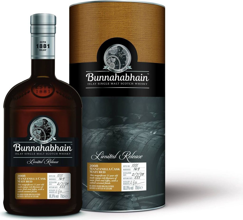 Bunnahabhain 11 Year Old 2008 Manzanilla Cask Matured Single Malt Scotch Whisky 52.3% 700 ml