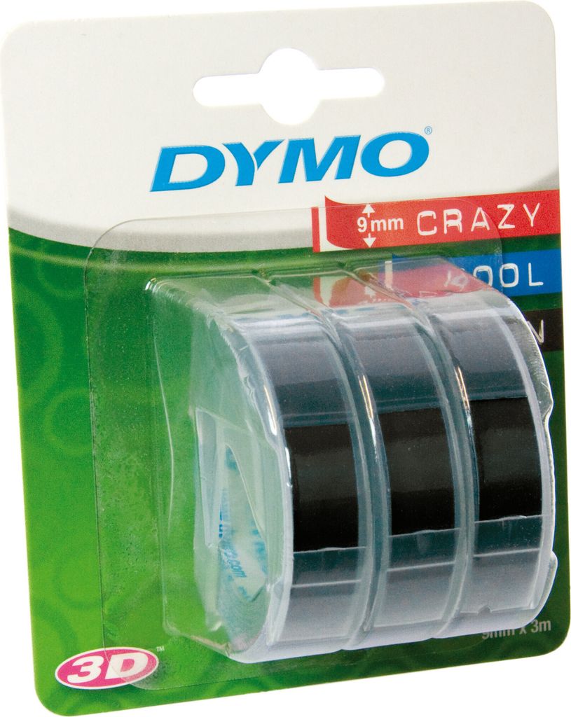 1x3 Dymo 3D embosovacia páska 9 mm x 3 m plastová čierna Obrázok produktu 