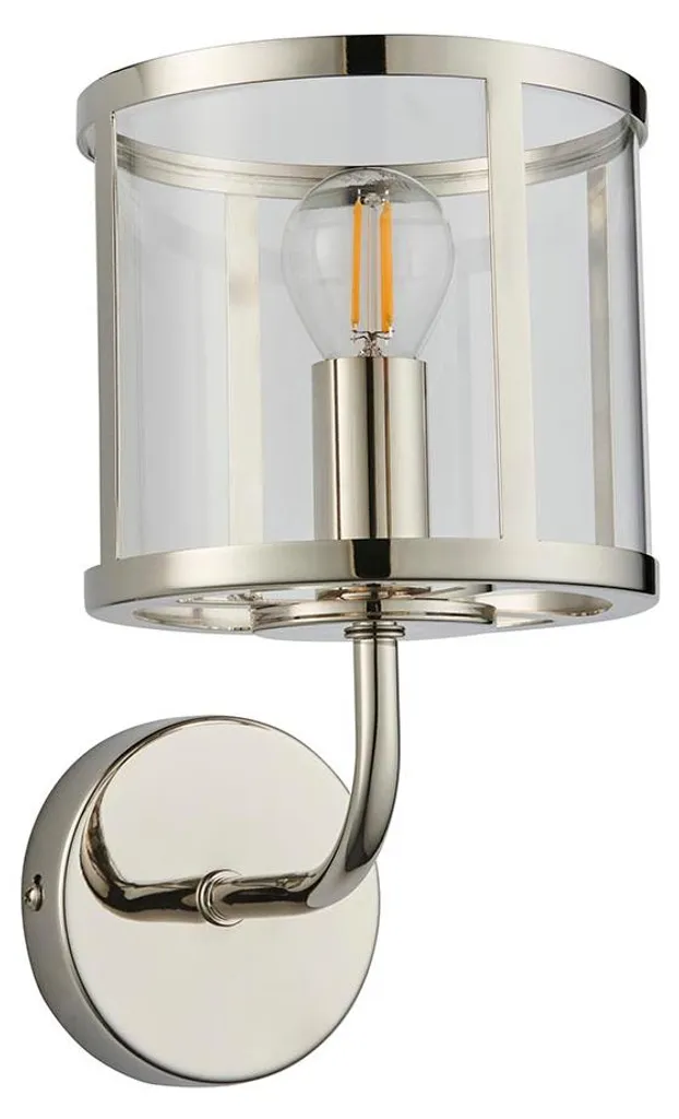 Applique en métal nickel HOPTON finition brillante 25cm IP20 Endon E14